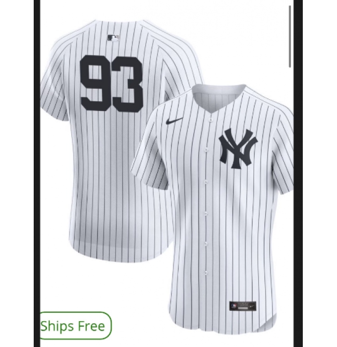 Men's New York Yankees #93 Nike White Home Limited Player Jersey