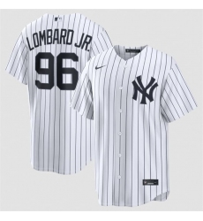 Men's New York Yankees #96 George Lombard Jr White Home Limited Stitched Baseball Jersey