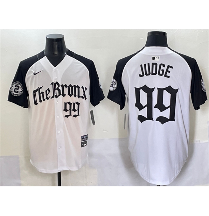 Men's New York Yankees #99 Aaron Judge White Black 'Gothic Legacy Edition' Vapor Premier Limited Stitched Baseball Jersey
