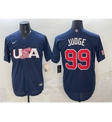 Men's USA Baseball #99 Aaron Judge 2023 Navy World Baseball Classic Stitched Jersey