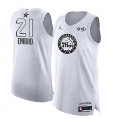 Men's Nike Jordan Philadelphia 76ers #21 Joel Embiid Authentic White 2018 All-Star Game NBA Jersey