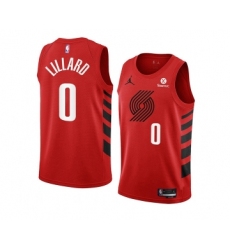 Men's Portland Trail Blazers #0 Damian Lillard 2022-23 Red Statement Edition Swingman Stitched Basketball Jersey