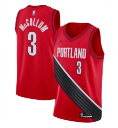 Men's Portland Trail Blazers #3 C.J. McCollum Jordan Brand Red 2020-21 Swingman Jersey