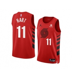 Men's Portland Trail Blazers #11 Josh Hart 2022-23 Red Statement Edition Swingman Stitched Basketball Jersey