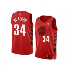 Men's Portland Trail Blazers #34 Jabari Walker 2022-23 Red Statement Edition Swingman Stitched Basketball Jersey