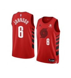 Men's Portland Trail Blazers #6 Keon Johnson 2022-23 Red Statement Edition Swingman Stitched Basketball Jersey