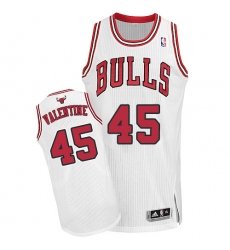 Men's Adidas Chicago Bulls #45 Denzel Valentine Authentic White Home NBA Jersey