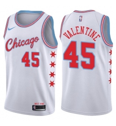Men's Nike Chicago Bulls #45 Denzel Valentine Swingman White NBA Jersey - City Edition