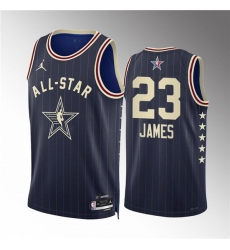 Men's 2024 All-Star #23 LeBron James Navy Stitched Basketball Jersey