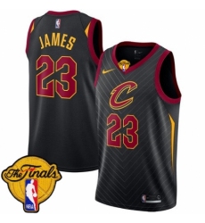 Women's Nike Cleveland Cavaliers #23 LeBron James Authentic Black 2018 NBA Finals Bound NBA Jersey Statement Edition