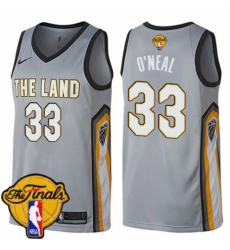 Youth Nike Cleveland Cavaliers #33 Shaquille O'Neal Swingman Gray 2018 NBA Finals Bound NBA Jersey - City Edition