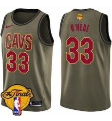 Youth Nike Cleveland Cavaliers #33 Shaquille O'Neal Swingman Green Salute to Service 2018 NBA Finals Bound NBA Jersey