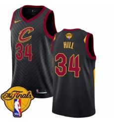 Youth Nike Cleveland Cavaliers #34 Tyrone Hill Swingman Black 2018 NBA Finals Bound NBA Jersey Statement Edition
