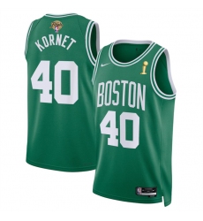 Men's Boston Celtics #40 Luke Kornet Kelly Green 2024 Finals Champions Icon Edition Stitched Basketball Jersey