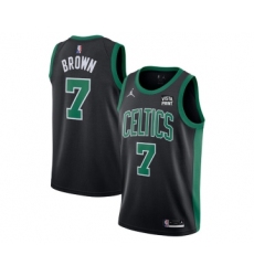 Men's Boston Celtics #7 Jaylen Brown 75th Anniversary Black Stitched Basketball Jersey