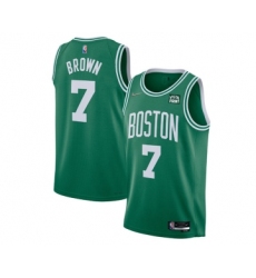 Men's Boston Celtics #7 Jaylen Brown 75th Anniversary Green Stitched Basketball Jersey