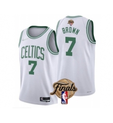 Men's Boston Celtics #7 Jaylen Brown White 2022 Finals Stitched Jersey