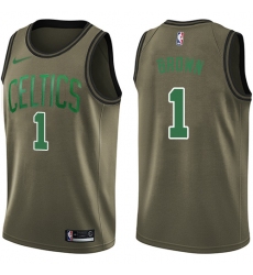Men's Nike Boston Celtics #1 Walter Brown Swingman Green Salute to Service NBA Jersey