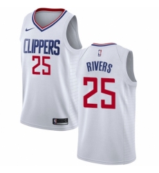 Men's Nike Los Angeles Clippers #25 Austin Rivers Swingman White NBA Jersey - Association Edition