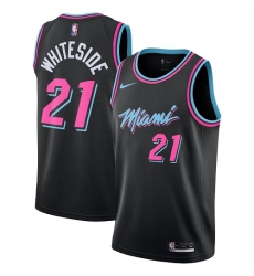 Youth Nike Miami Heat #21 Hassan Whiteside Swingman Black NBA Jersey - City Edition