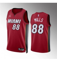 Men's Miami Heat #88 Patrick Mills Red Statement Edition Stitched Basketball Jersey