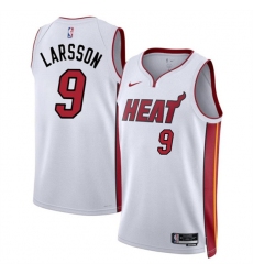 Men's Miami Heat #9 Pelle Larsson White 2024 Draft Association Edition Stitched Basketball Jersey