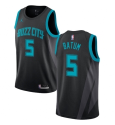 Women's Nike Jordan Charlotte Hornets #5 Nicolas Batum Swingman Black NBA Jersey - 2018 19 City Edition