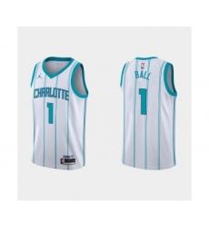 Men's Charlotte Hornets #1 LaMelo Ball 2022-23 White Association Edition Stitched Basketball Jersey