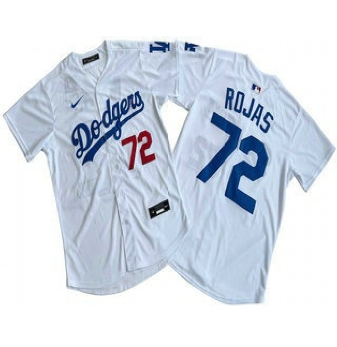 Men's Los Angeles Dodgers #72 Miguel Rojas White Limited Stitched Jersey