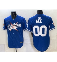 Men's Los Angeles Dodgers x One Piece #00 Ace Royal Vapor Premier Limited Stitched Baseball Jersey