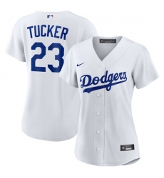 Women's Los Angeles Dodgers #23 Kyle Tucker White Cool Base Stitched Baseball Jersey(Run Small)