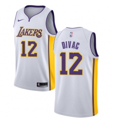 Men's Nike Los Angeles Lakers #12 Vlade Divac Swingman White NBA Jersey - Association Edition