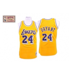 Men's Mitchell and Ness Los Angeles Lakers #24 Kobe Bryant Swingman Gold Throwback NBA Jersey