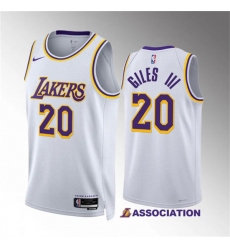 Men's Los Angeles Lakers #20 Harry Giles Iii White Association Edition Stitched Basketball Jersey