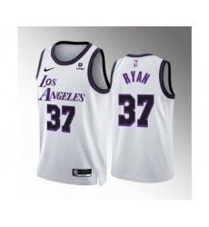 Men's Los Angeles Lakers #37 Matt Ryan White City Edition Stitched Basketball Jersey