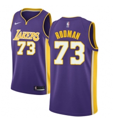 Men's Nike Los Angeles Lakers #73 Dennis Rodman Swingman Purple NBA Jersey - Statement Edition