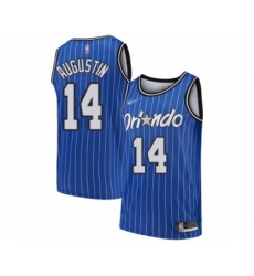 Women's Orlando Magic #14 D.J. Augustin Swingman Blue Hardwood Classics Basketball Jersey