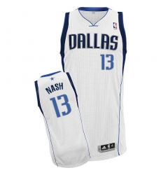 Men's Adidas Dallas Mavericks #13 Steve Nash Authentic White Home NBA Jersey