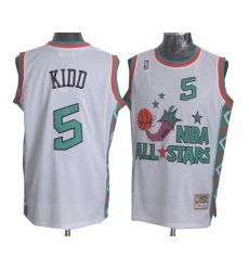 Men's Mitchell and Ness Dallas Mavericks #5 Jason Kidd Authentic White 1996 All Star Throwback NBA Jersey