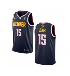 Men's Denver Nuggets #15 Nikola Jokic Navy 2023 Finals Champions Icon Edition Stitched Basketball Jersey