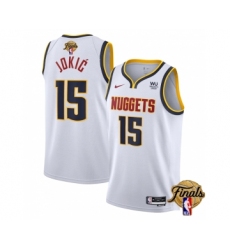 Men's Denver Nuggets #15 Nikola Jokic White 2023 Finals Association Edition Stitched Basketball Jersey