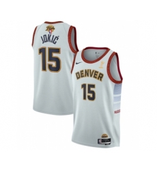 Men's Denver Nuggets #15 Nikola Jokic White 2023 Finals Champions Icon Edition Stitched Basketball Jersey