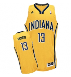 Men's Adidas Indiana Pacers #13 Paul George Swingman Gold Alternate NBA Jersey