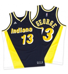 Men's Adidas Indiana Pacers #13 Paul George Swingman Navy/Gold Throwback NBA Jersey