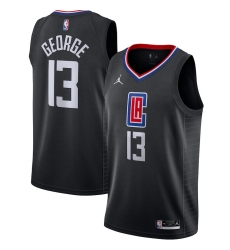 Men's LA Clippers #13 Paul George Jordan Brand Black 2020-21 Swingman Jersey