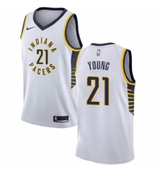 Youth Nike Indiana Pacers #21 Thaddeus Young Swingman White NBA Jersey - Association Edition