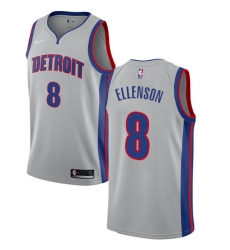 Men's Nike Detroit Pistons #8 Henry Ellenson Authentic Silver NBA Jersey Statement Edition