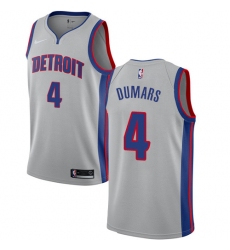 Men's Nike Detroit Pistons #4 Joe Dumars Authentic Silver NBA Jersey Statement Edition