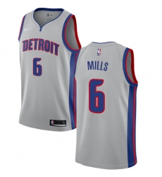 Men's Nike Detroit Pistons #6 Terry Mills Authentic Silver NBA Jersey Statement Edition