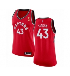 Women's Toronto Raptors #43 Pascal Siakam Swingman Red 2019 Basketball Finals Champions Jersey - Icon Edition